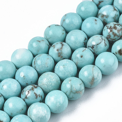 Round Natural Howlite Beads Strands G-TAG0001-01C-1