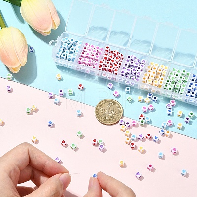 399Pcs 7 Colors Opaque Acrylic Beads OACR-YW0003-12-1