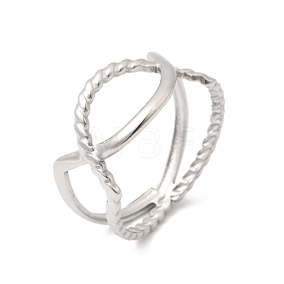 304 Stainless Steel Cuff Open Rings RJEW-P188-02E-P-1