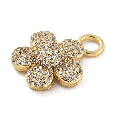 Rack Plating Brass Micro Pave Cubic Zirconia Pendants KK-A234-018G-1