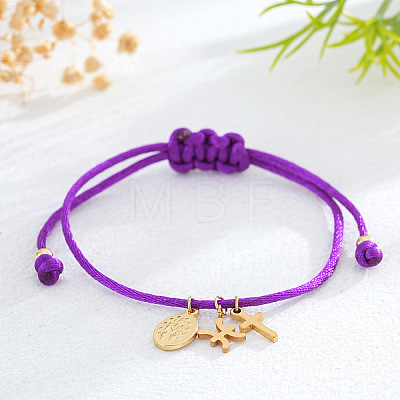 Brass Constellation Cross Charm Bracelets IC8656-2-1