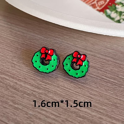 Christmas Theme Resin Stud Earrings FS-WG62E75-04-1