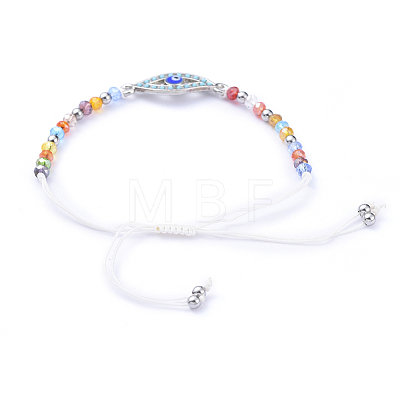 Adjustable Nylon Thread Braided Bead Bracelets BJEW-JB05157-04-1