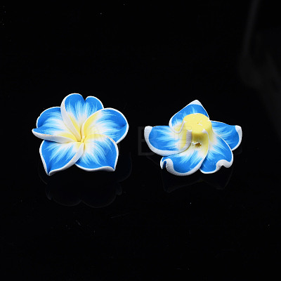 Handmade Polymer Clay 3D Flower Plumeria Beads CLAY-Q192-30mm-05-1