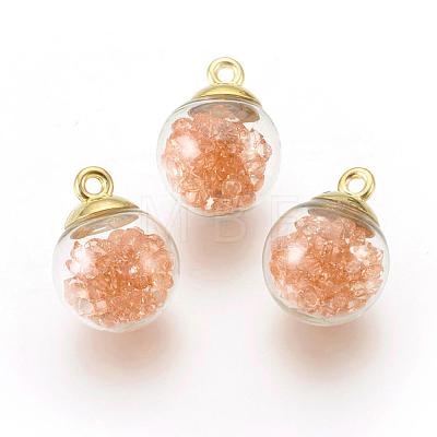 Transparent Glass Bottle Pendants GLAA-L018-11-A-1