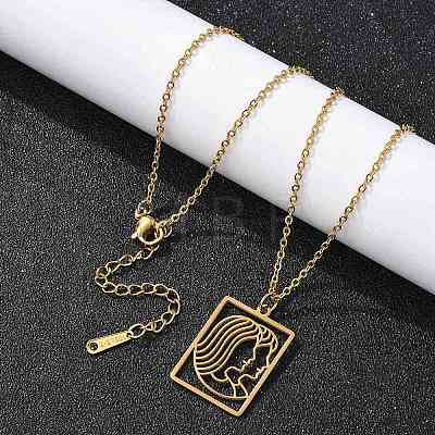 304 Stainless Steel Necklace NJEW-D330-01G-03-1