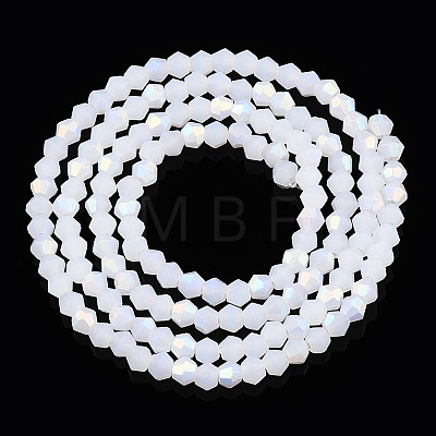 Imitation Jade Bicone Frosted Glass Bead Strands EGLA-A039-J2mm-MB06-1