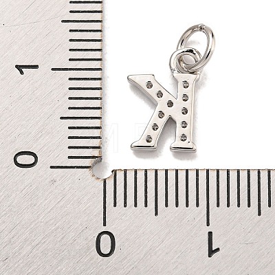 Initial Letter Brass with Cubic Zirconia Charms KK-Q814-26K-P-1