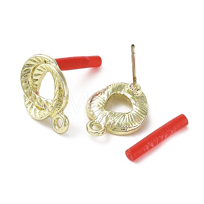 Rack Plating Alloy Stud Earrings Finding EJEW-B030-02G-1