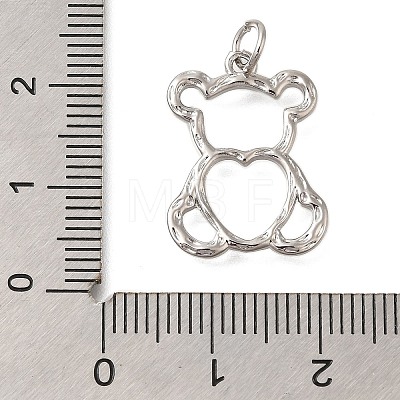 Hollow Bear Rack Plating Brass Pendants KK-I716-04P-1