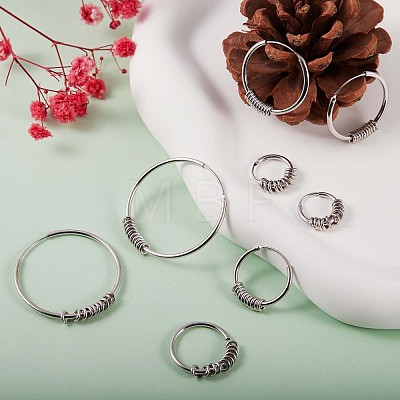Rhodium Plated 925 Sterling Silver Circle Beaded Huggie Hoop Earrings for Women JE912A-01-1