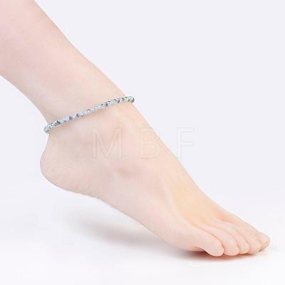 Faceted Glass Beads Anklets AJEW-AN00209-1