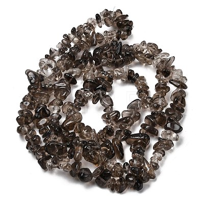 Natural Smoky Quartz Chips Beads Strands F037-1
