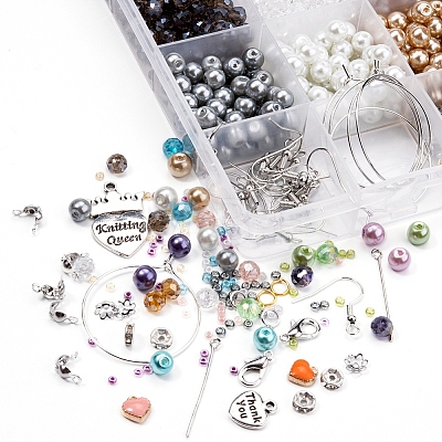 DIY Glass Beads Jewelry Set Making Kit DIY-YW0005-14-1