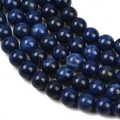 Dyed Grade A Natural Lapis Lazuli Beads Strands GSR8mmC123-1