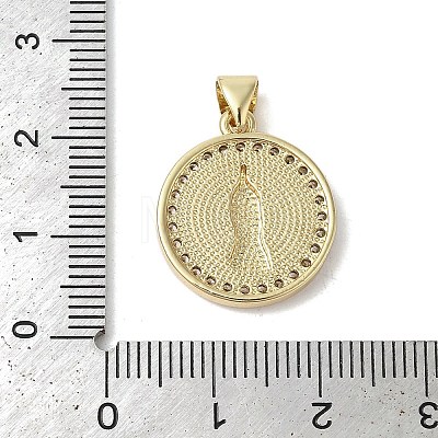 Brass Micro Pave Cubic Zirconia Pendants KK-K385-024G-1