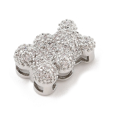 Brass Micro Pave Cubic Zirconia Slide Charms ZIRC-I068-01P-A-1