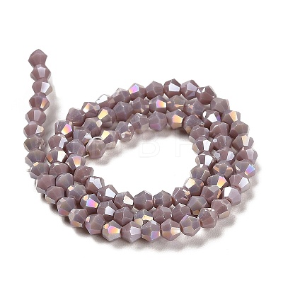 Opaque Solid Color Electroplate Glass Beads Strands EGLA-A039-P4mm-B13-1