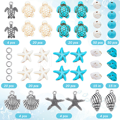 SUNNYCLUE DIY Ocean Theme Bracelet Making Kit DIY-SC0023-37-1