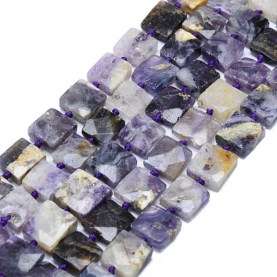 Natural Purple Fluorite Beads Strands G-F725-35-1