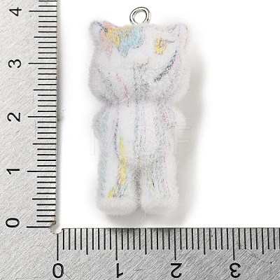 Flocking Resin Cute Pendants RESI-L043-03P-02-1