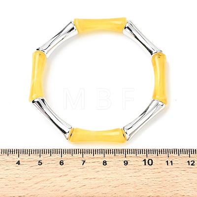Plating Resin Beads Stretch Bracelets for Women BJEW-P374-02P-1