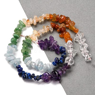 Natural Quartz Crystal & Carnelian & Citrine & Green Aventurine & Aquamarine & Lapis Lazuli & Amethyst Beads Strands G-L610-A13-01-1