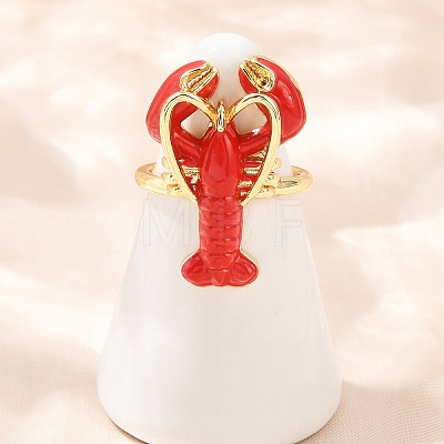 Brass Enamel Adjustable Cuff Rings LS-RJEW-C145-02A-G-1