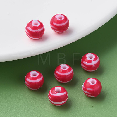 Opaque Striped Acrylic Beads MACR-S373-27D-03-1