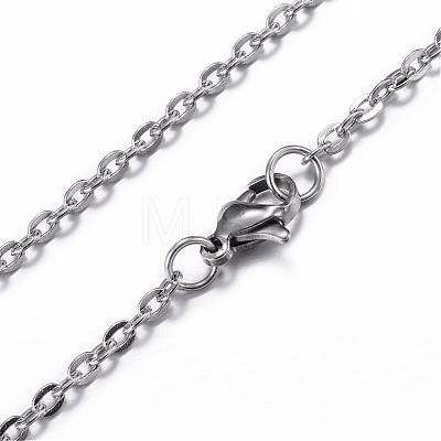 304 Stainless Steel Cable Chain Necklaces NJEW-P147-07P-1