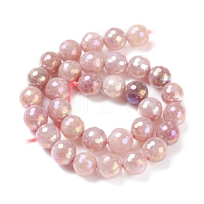 Round Natural Electroplated Strawberry Quartz Beads G-P447-B01-01-1