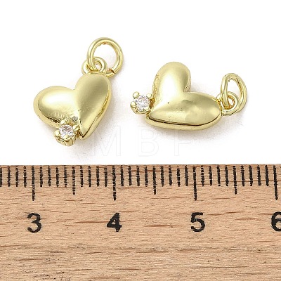 Rack Plating Brass Micro Pave Clear Cubic Zirconia Charms KK-G487-04G-1