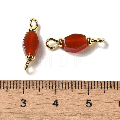 Natural Red Agate Connector Charms FIND-C046-09A-G-1