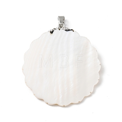 Natural White Shell Pendants BSHE-C004-05-1