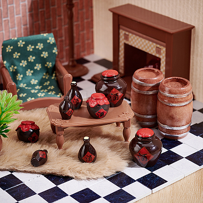 5Pcs Wood Barrels Miniature Ornaments DIY-WH0308-915-1