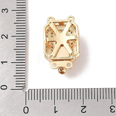 Brass Micro Pave Cubic Zirconia Box Clasps KK-B100-056G-01-1