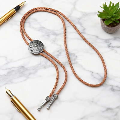 1Pc PU Imitation Leather Braided Cord Lariat Necklaces NJEW-CL0001-36-1