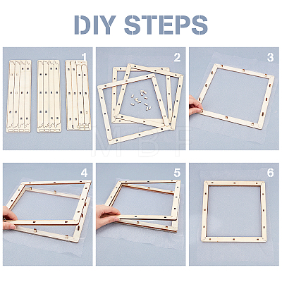 Basswood Assembled Paper Making Frame DIY-WH0001-74-1