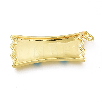 Real 18K Gold Plated Brass Enamel Pendants KK-A150-06G-RS-1