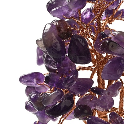 Christmas Natural Amethyst Chips Tree Decorations DJEW-K028-01B-1