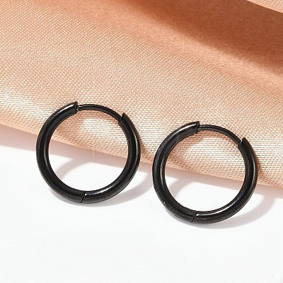 202 Stainless Steel Huggie Hoop Earrings EJEW-F111A-15mm-EB-1