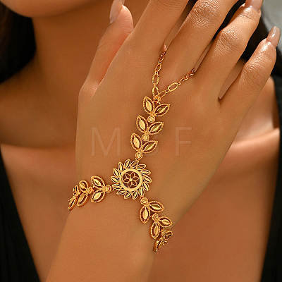 Vintage Brass Wheat Link Ring Bracelets AM3628-1