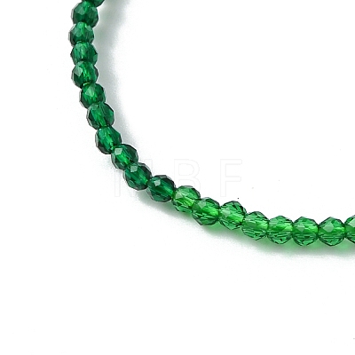 Faceted Rondelle Glass Beaded Necklace for Women NJEW-M208-02I-1
