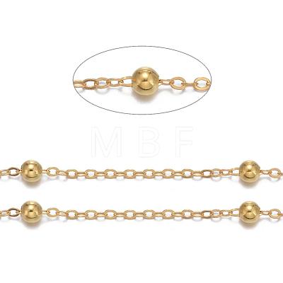 Brass Flat Oval Cable Chains X-CHC018Y-G-1