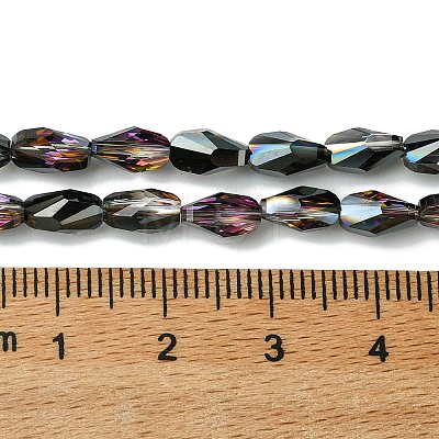 Transparent Electroplate Glass Beads Strands GLAA-K064-03A-HP01-1