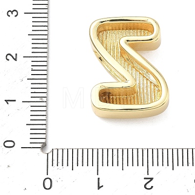 Brass Initial Beads KK-B167-27G-01Z-1