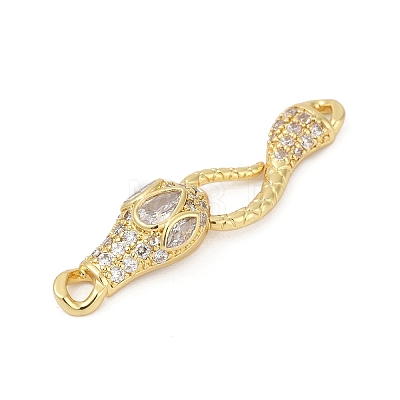 Brass Micro Pave Clear Cubic Zirconia S-Hook Clasps KK-G526-13G-1