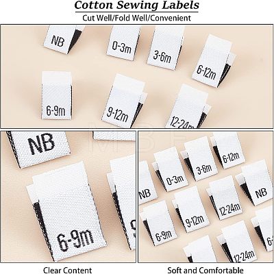  280Pcs 7 Style Neonatal Month Clothing Labels Size FIND-NB0001-45-1