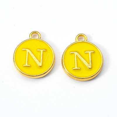 Golden Plated Alloy Enamel Charms ENAM-S118-09N-1