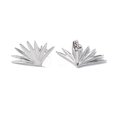 Non-Tarnish 304 Stainless Steel Grass Stud Earrings for Women EJEW-F300-04P-1